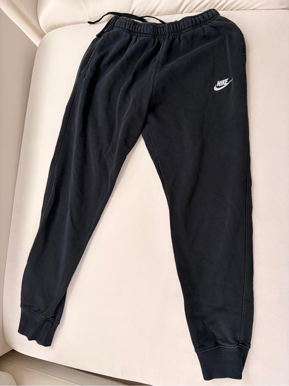 Nike Black Men's Jogger Sweatpants with White Logo